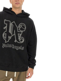 Palm Angels Men’s Black Gothic Logo Hoodie - Black / Male