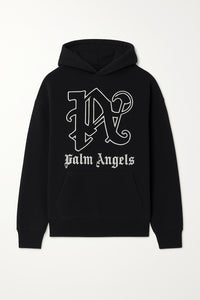 Palm Angels Men’s Black Gothic Logo Hoodie - Black / Male