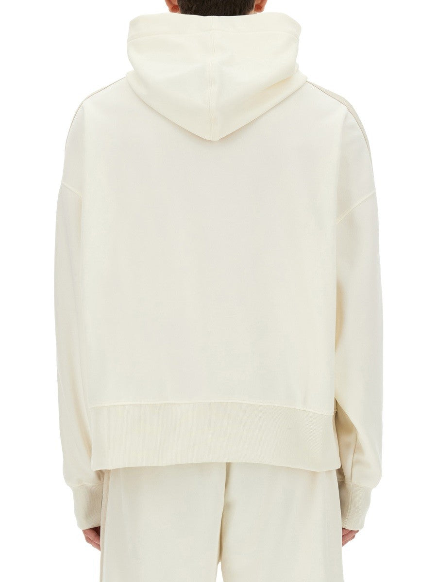 Palm Angels Men’s Cream Streetwear Sweatshirt - 100% POLYESTER / Beige / XL