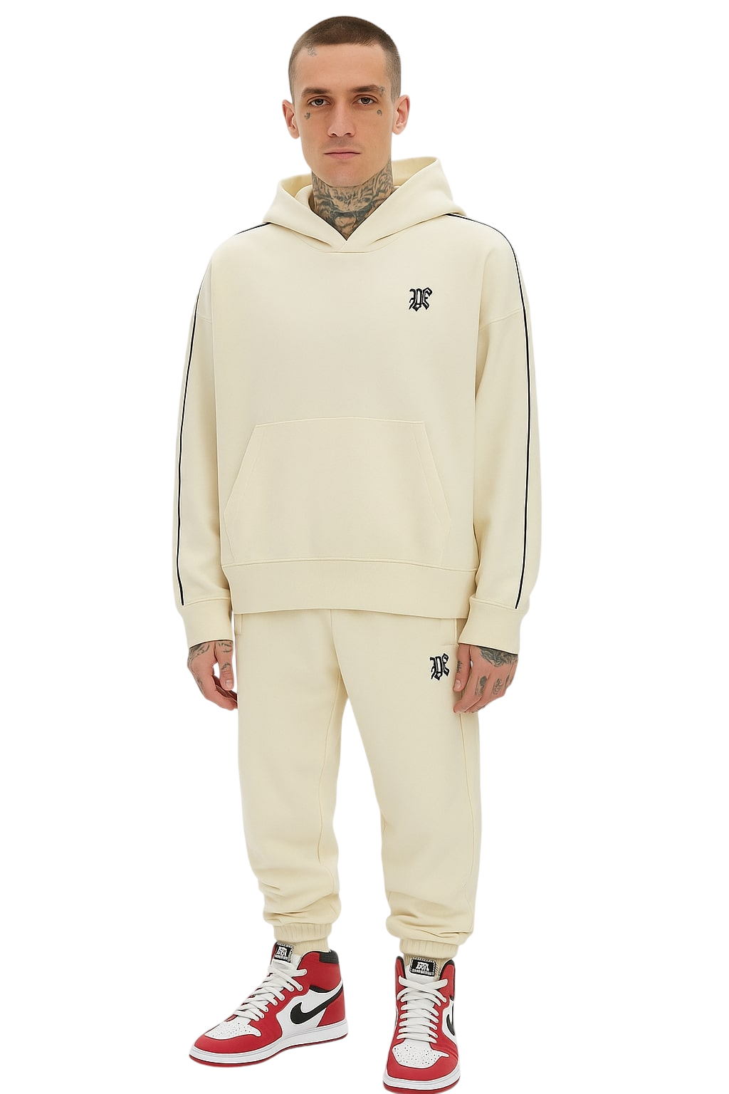 Palm Angels Herr Cream Streetwear Sweatshirt