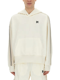 Palm Angels Men’s Cream Streetwear Sweatshirt - 100% POLYESTER / Beige / XL