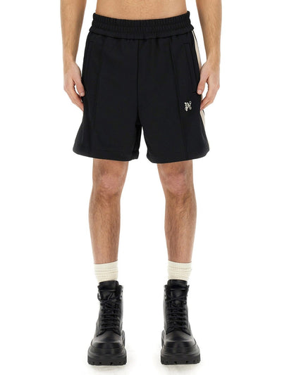 Palm Angels MONOGRAM BERMUDA SHORTS - Black / M