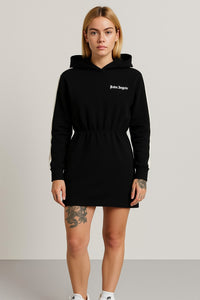 Palm Angels NEW TRACK Hoodie Mini Dress - Black / 10