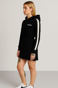 Palm Angels NEW TRACK Hoodie Mini Dress - Black / 10