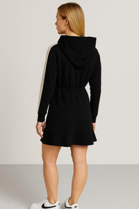 Palm Angels NEW TRACK Hoodie Mini Dress - Black / 10