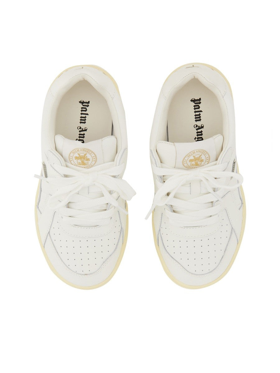 Palm Angels White Leather Low-Top Sneakers