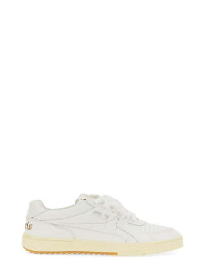 Palm Angels White Leather Low-Top Sneakers