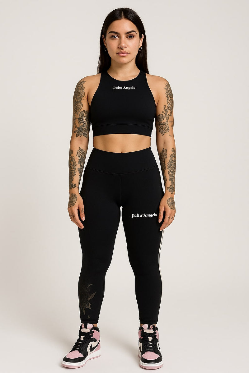 Palm Angels sport-bh med logotyp för kvinnor, svart