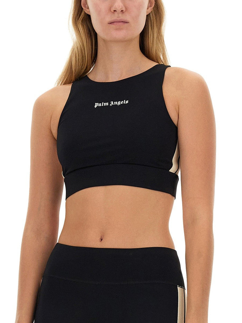 Palm Angels sport-bh med logotyp för kvinnor, svart