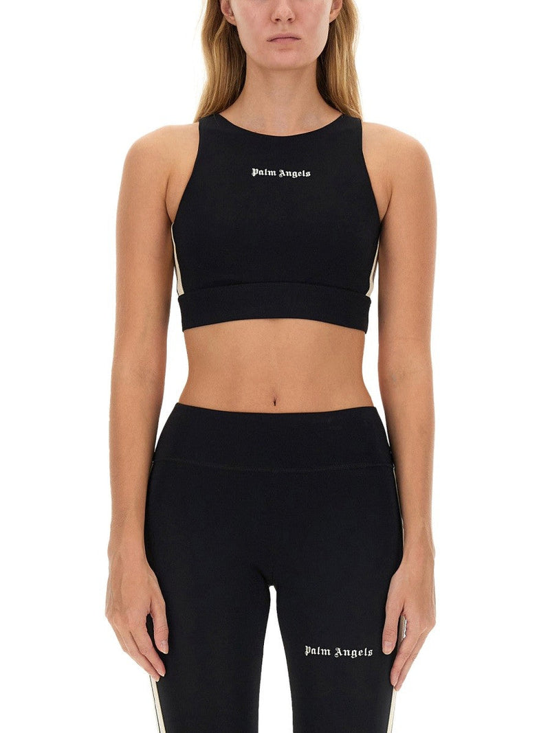 Palm Angels sport-bh med logotyp för kvinnor, svart