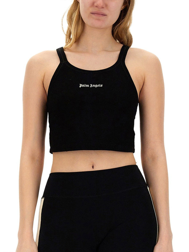 Palm Angels sport-bh med logotyp för kvinnor, svart