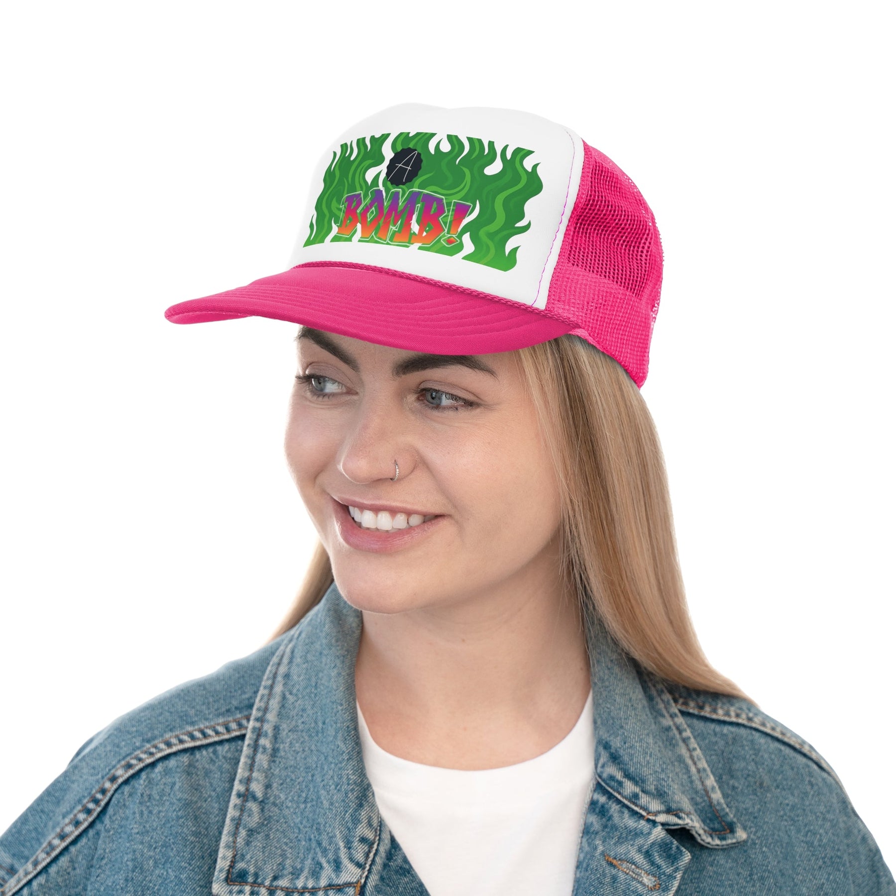 Rosa truckerkeps
