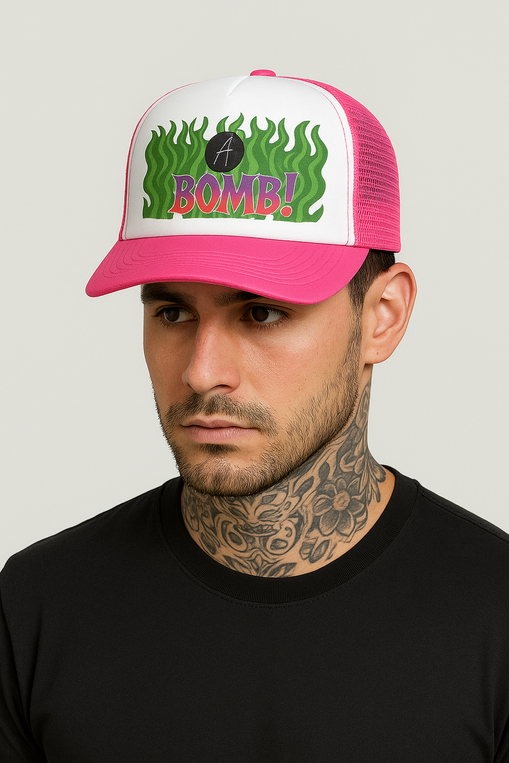 Rosa truckerkeps