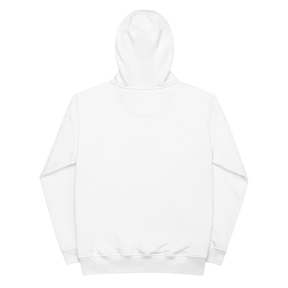 White hooded sweatshirt from Premium Eco Essential Hoodie collection