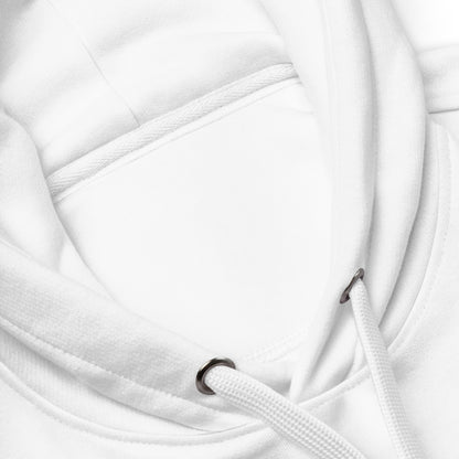 White hoodie neckline of the Premium Eco Essential Hoodie for sustainable fashion enthusiasts