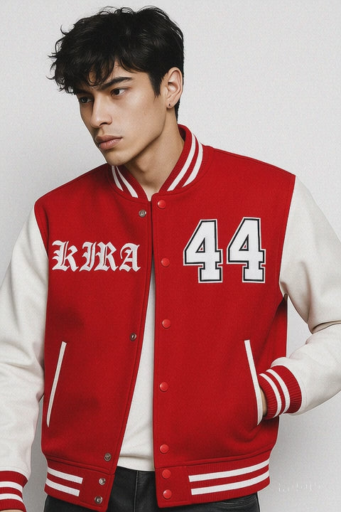 Kira League Varsity Jacket – Red & White Edition