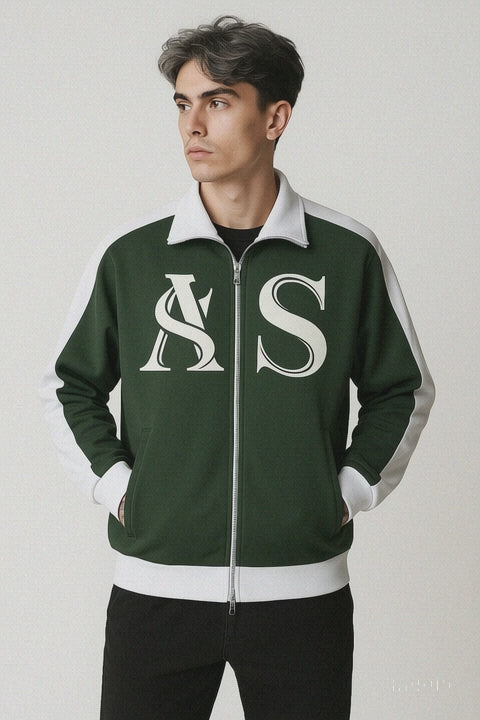 Ariva Streetwear “AS Legacy” Monogram Track Jacket - GREEN