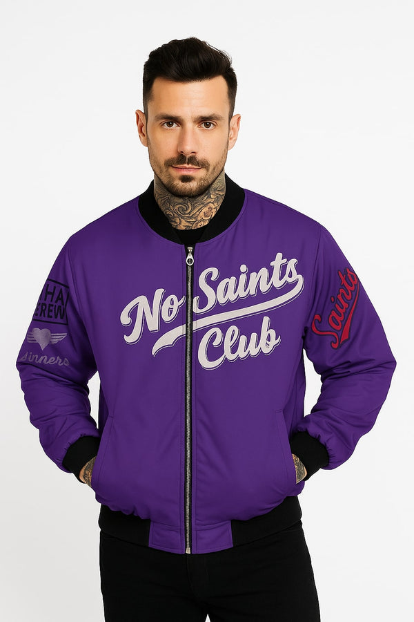Purple Bomber Jacket | No Saints Club — hover