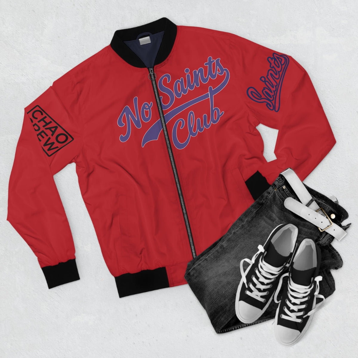 Red Bomber Jacket | No Saints Club