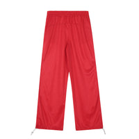 Red Retro Track Pants featuring a stylish drawstring design for comfort and style