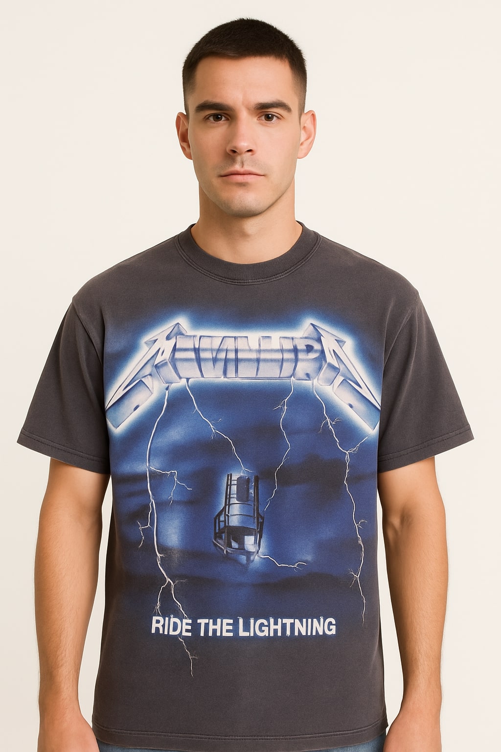 REPRESENT T-SHIRT MAXI METALLIC PRINT