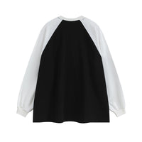Black and white raglan long-sleeve shirt for RESOUNDED 1978 Streetwear Sweatshirt
