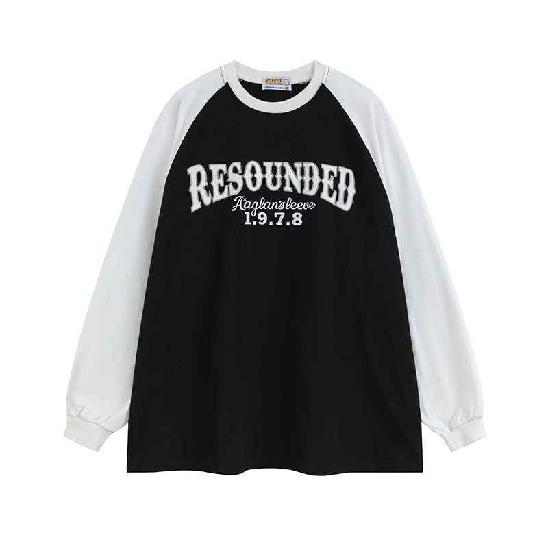 Black and white raglan sleeve shirt from RESOUNDED 1978 Streetwear Sweatshirt collection