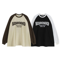 Two long-sleeved raglan shirts from the RESOUNDED 1978 Streetwear Sweatshirt collection
