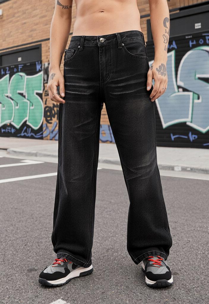 Retro Black Baggy Jeans