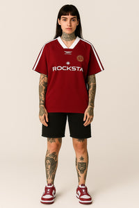 Retro Maroon Soccer Jersey