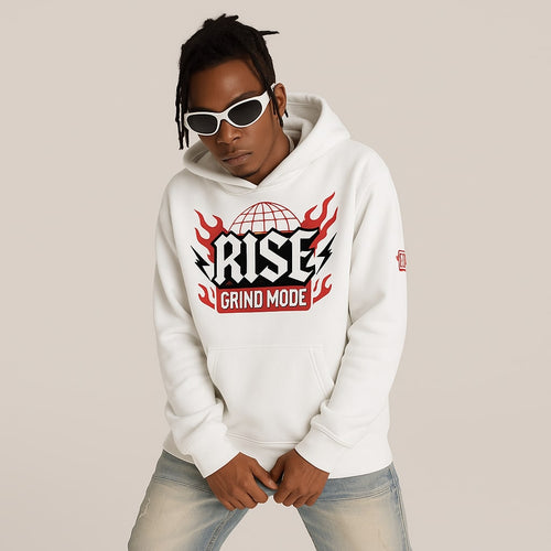 Rise Grind Mode Hoodie White Pullover