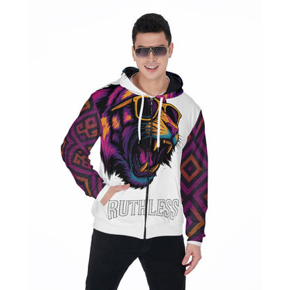 Ruthless Roar Zip Hoodie - XS / White