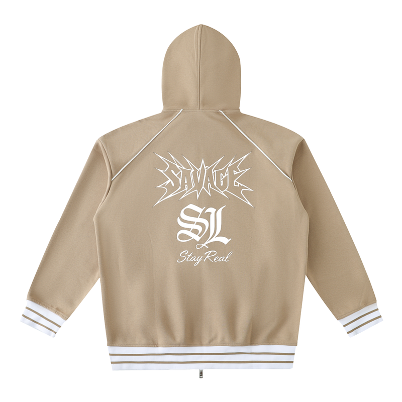 Savage SL "Stay Real" Beige Zip Hoodie