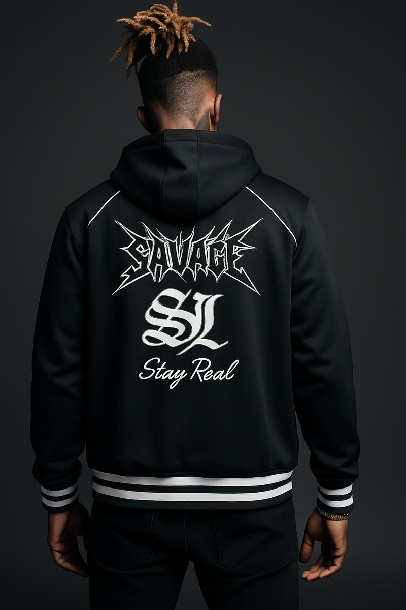 Savage SL "Stay Real" Black Zip Hoodie