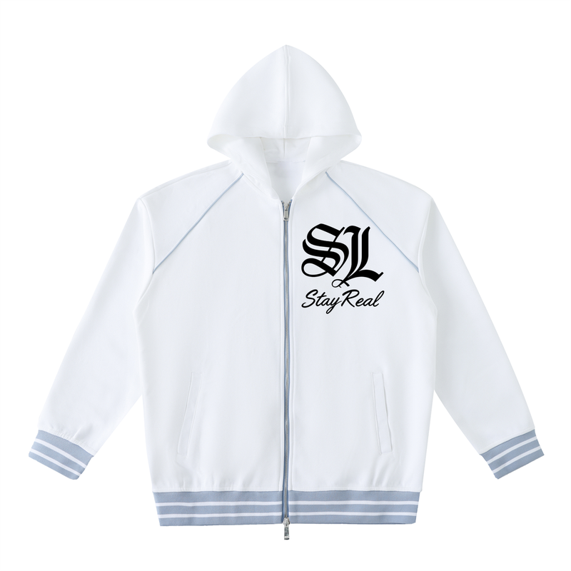 Savage SL "Stay Real" White Zip Hoodie