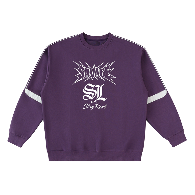 Savage Stay Real Graphic Crewneck - PURPLE