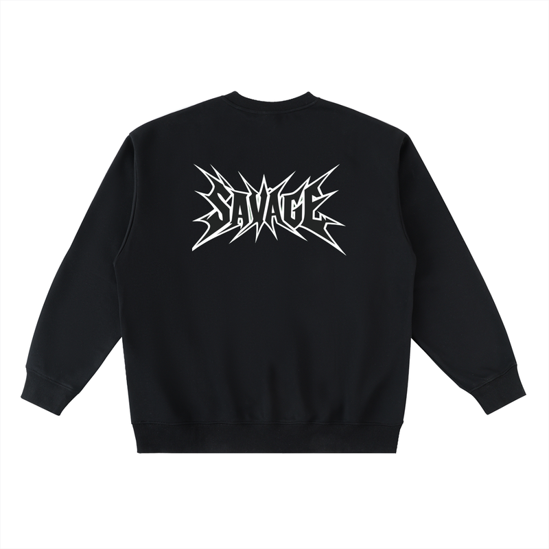 Savage Stay Real Graphic Crewneck - BLACK