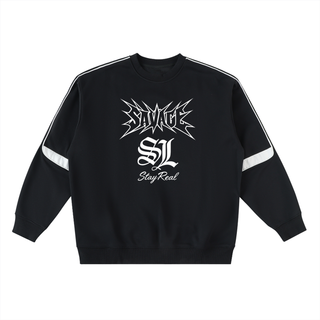 Savage Stay Real Graphic Crewneck Streetwear Black / S