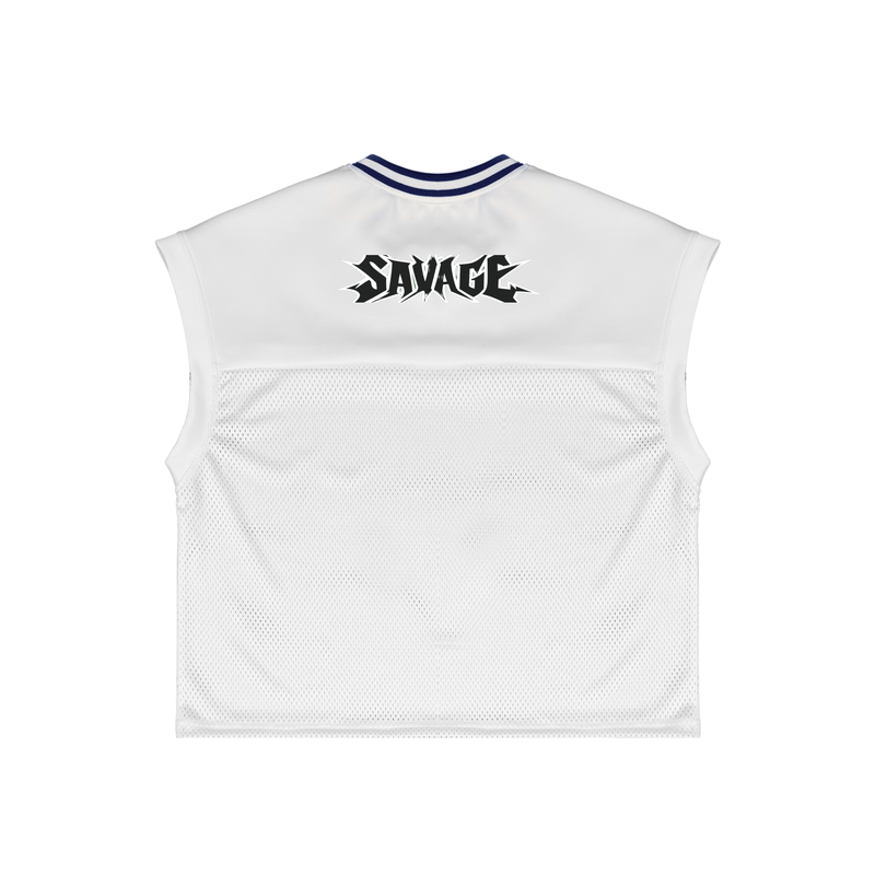 Savage Stay Real Streetwear Mesh Tank - WHITE