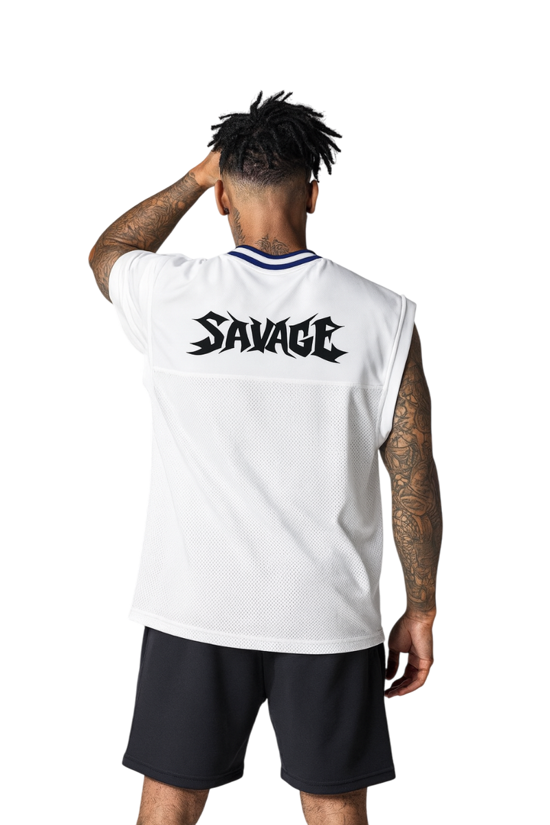 Savage Stay Real Streetwear Mesh Tank - WHITE