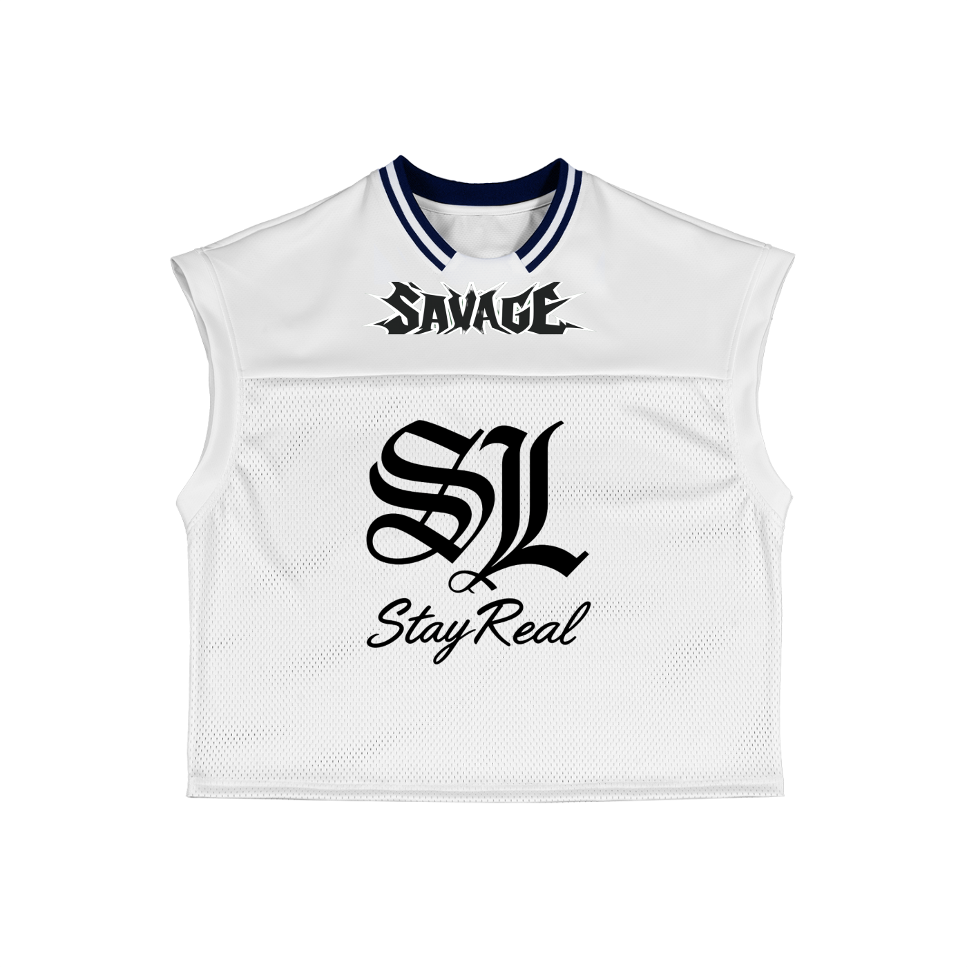Savage Stay Real Streetwear Mesh Tank WHITE White / S