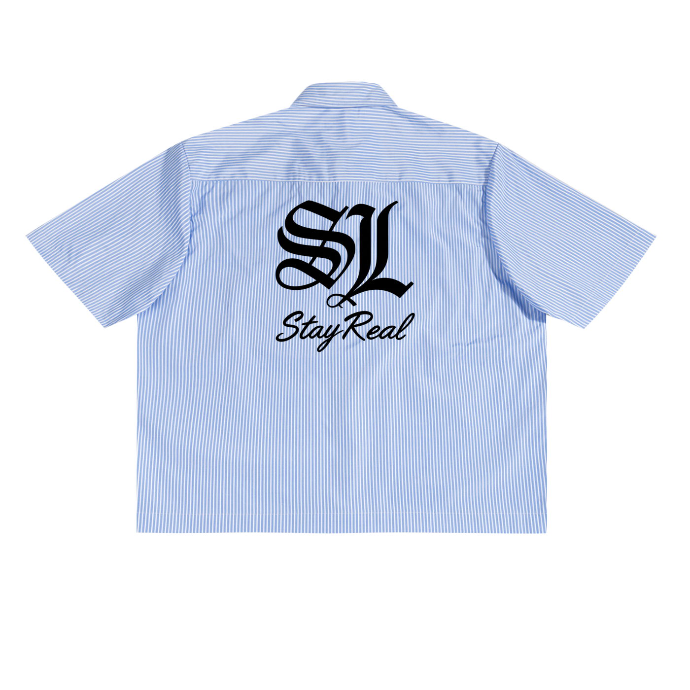 Savage Stay Real Striped Streetwear Shirt - BLUE