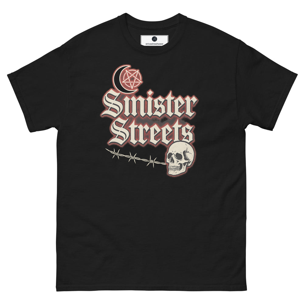 Sinister Streets Gothic Skull Tee - Black - S