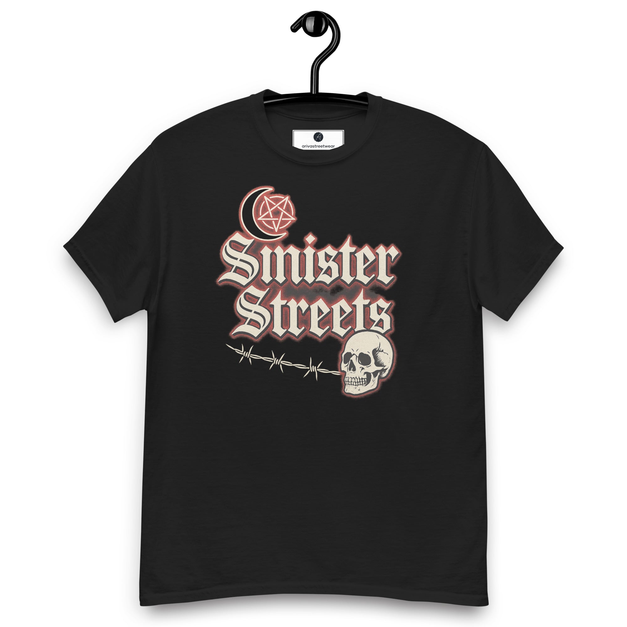 Sinister Streets Gothic Skull Tee - Black