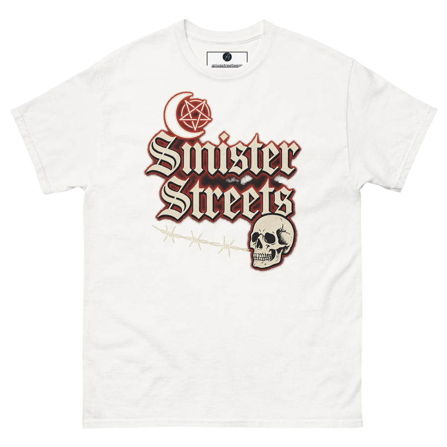 Sinister Streets Gothic Skull T-shirt - Vit