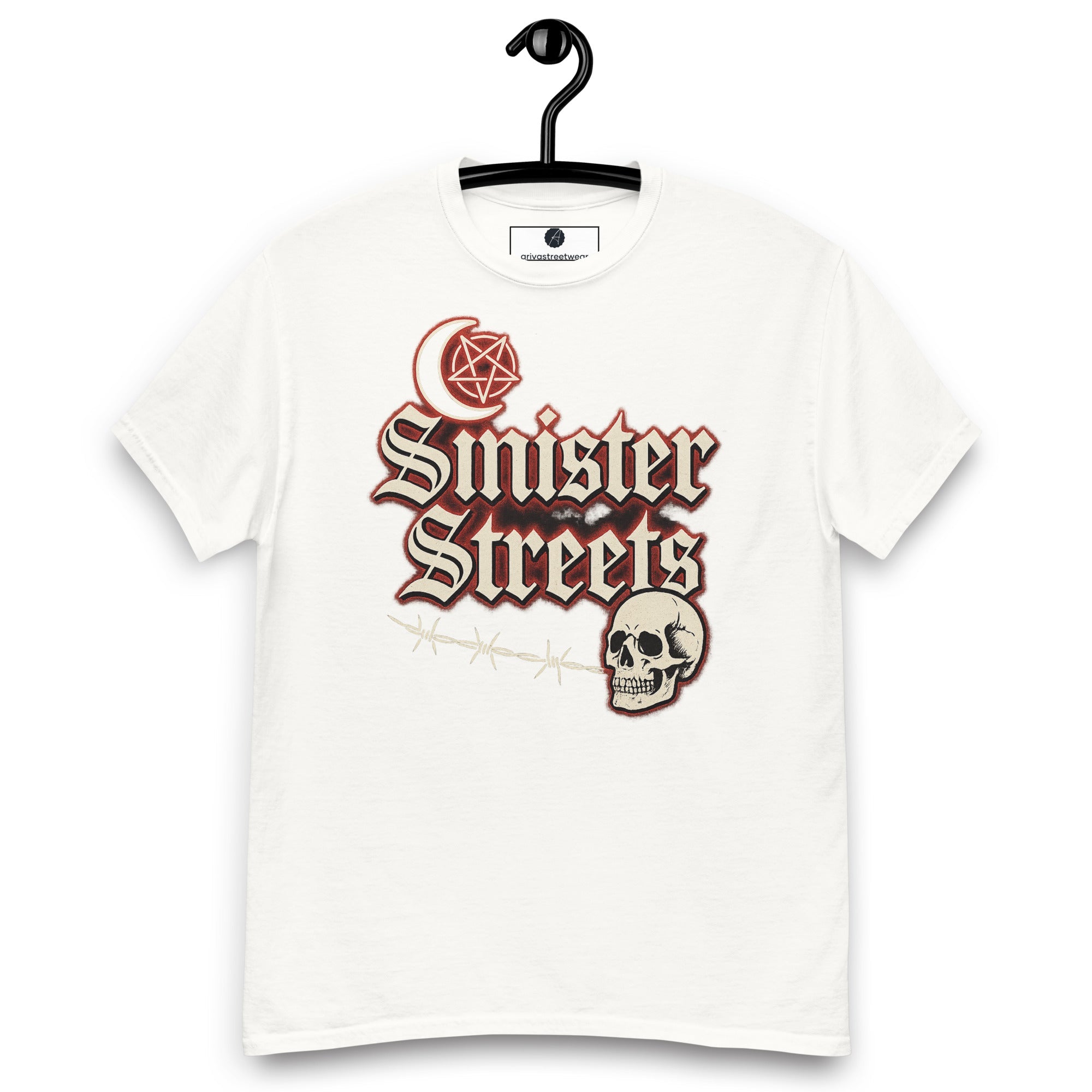 Sinister Streets Gothic Skull Tee - White