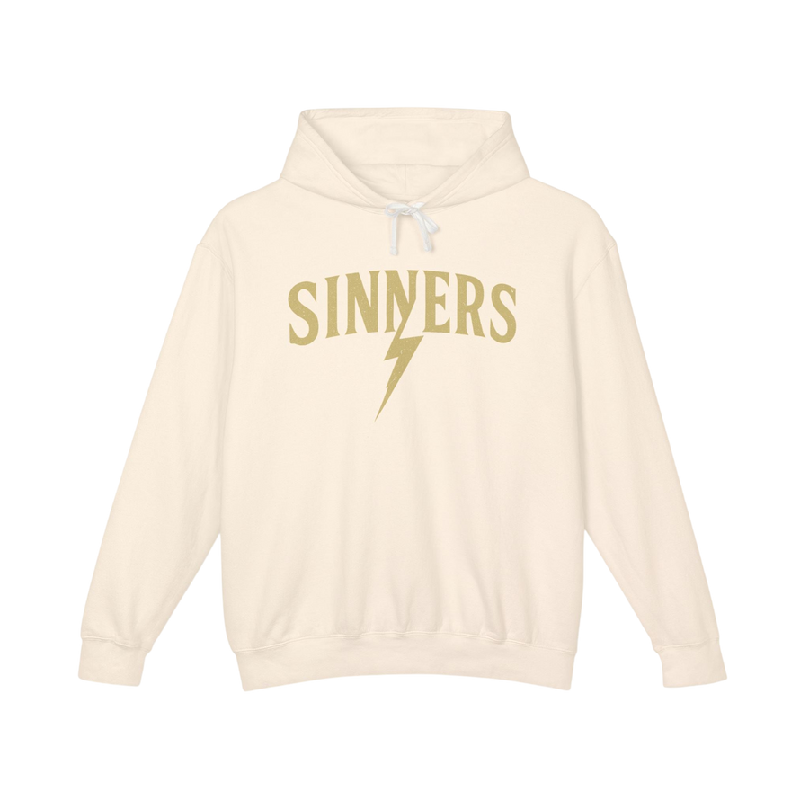 No Saints Club Sinners Lightning Bolt Cream Hoodie
