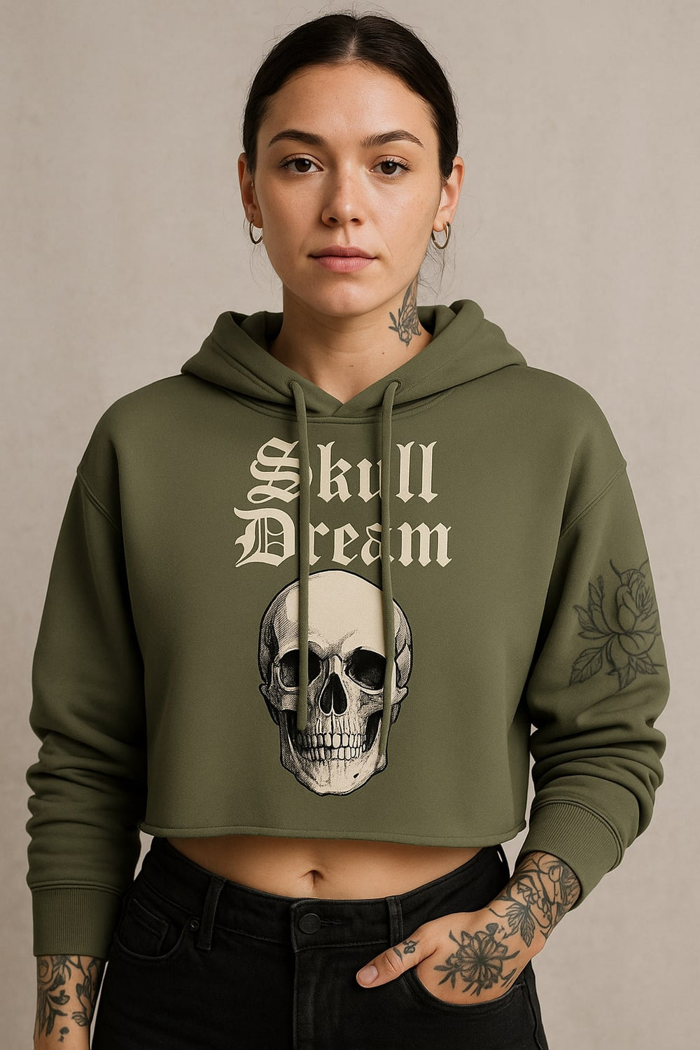 Skull Dream Cropped Hoodie