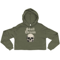 Skull Dream Cropped Hoodie - Military Green / S
