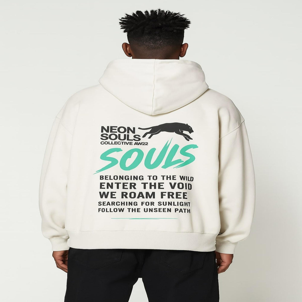 SOULS Graphic Pullover Hoodie - CREAM